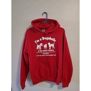 Im A Dogaholic on the Road to Recovery JK Red Med‎ Womens Hoodie Front Pocket